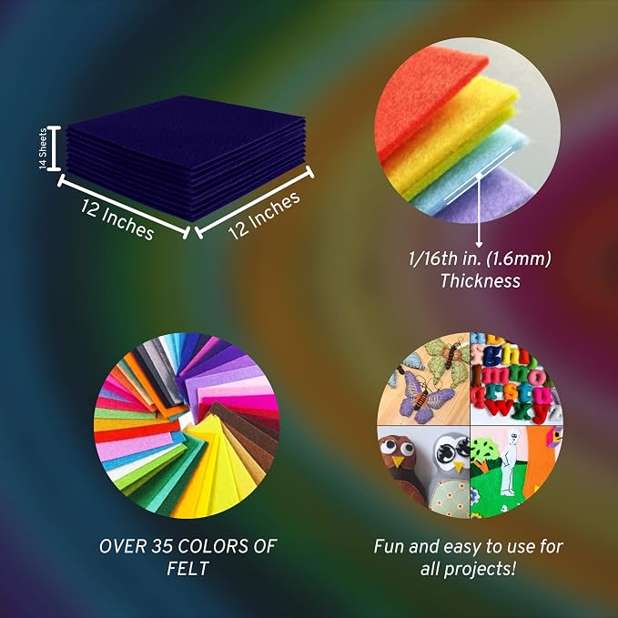 FabricLA Acrylic Felt Sheets for Crafts