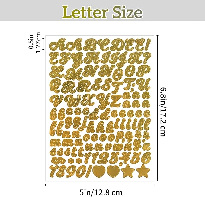 3040Pcs 20 Sheets Small Letter Number Stickers, 0.5inch Self-Adhesive Vinyl