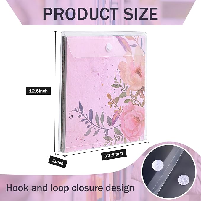 Henoyso 12 Pcs 12 x 12 Scrapbook Paper Storage Organizer Top Loading Plastic