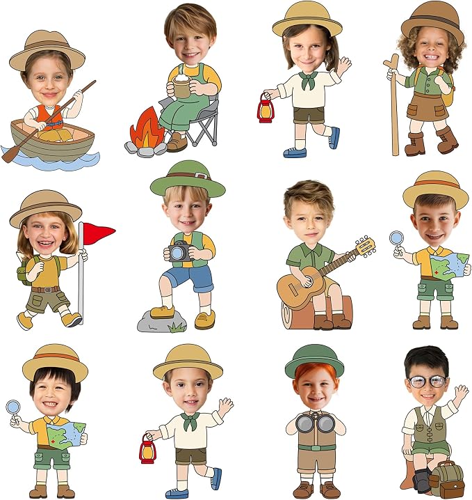 60pcs Camping Theme DIY Cutouts Camper Bulletin Board Decoration Set Camping