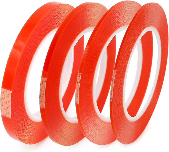 4pcs Clear Double Sided Adhesive Tape | 4 Rolls Multi-Size Acrylic Tape