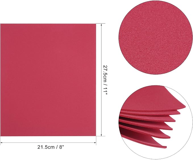 uxcell Dark Red EVA Foam Sheets 11 x 8 inch 1.7mm Thickness