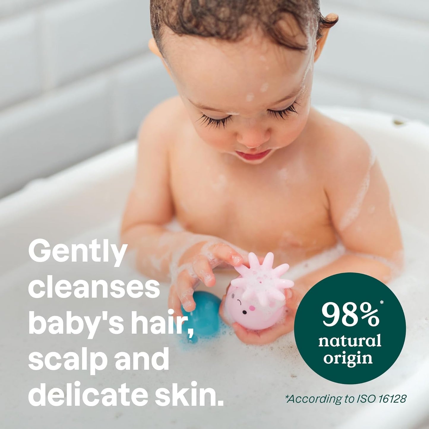 ATTITUDE 2-in-1 Hair and Body Foaming Baby Wash, EWG Verified Shampoo Soap, Dermatologically Tested, Made with Naturally Derived Ingredients, Vegan, Pear Nectar, 10 Fl Oz