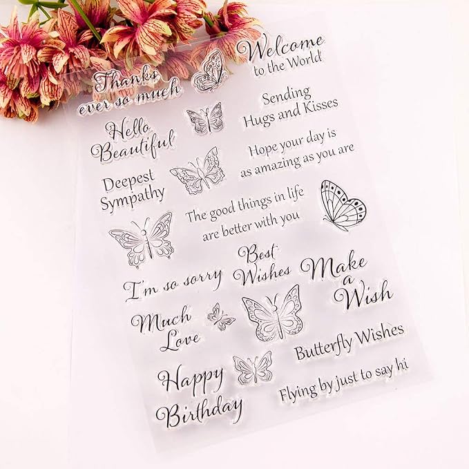 Butterflies Clear Stamps Silicone Stamp Cards