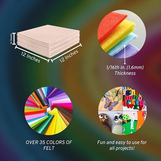 FabricLA Acrylic Felt Sheets for Crafts