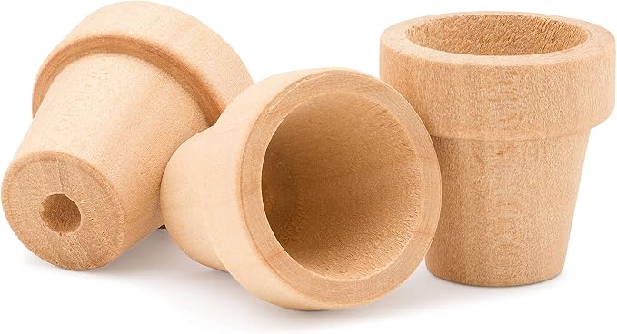 Woodpeckers Small Wooden Flower Pot 1-9/16-inch x 1-1/2-inch