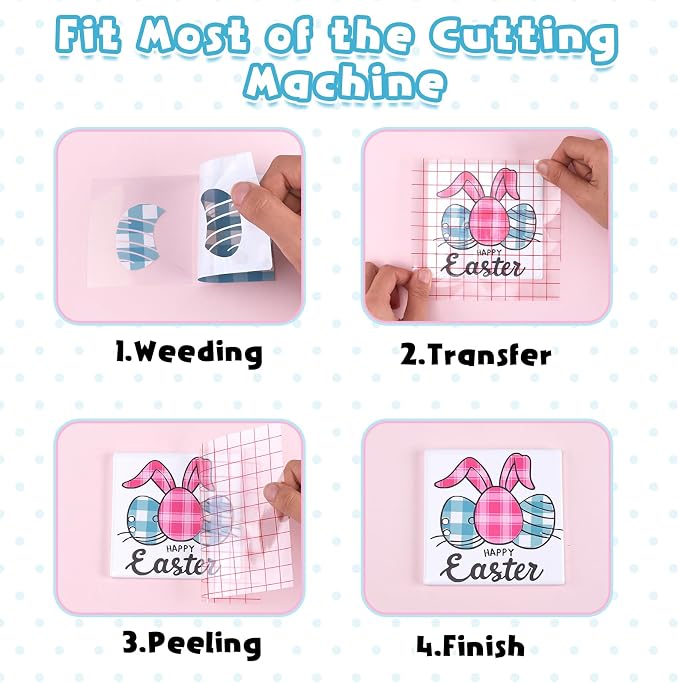 Tintnut Pink Blue Plaid Permanent Vinyl, waterproof, easy peel & stick