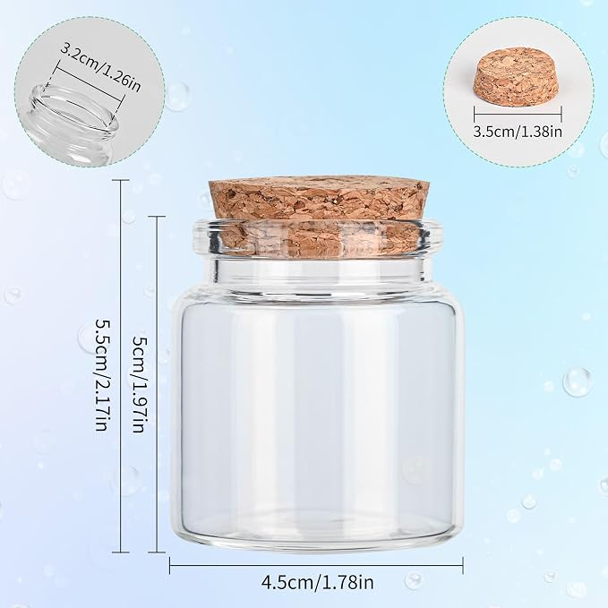 4PCS 50ml Small Empty Glass Bottle