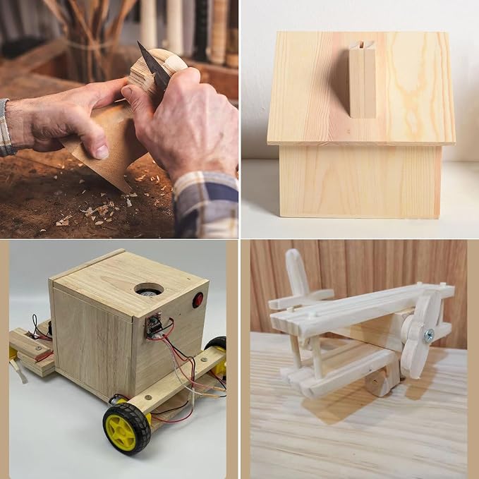 10PCS Rectangle Wood Boards Unfinished Wood Blocks