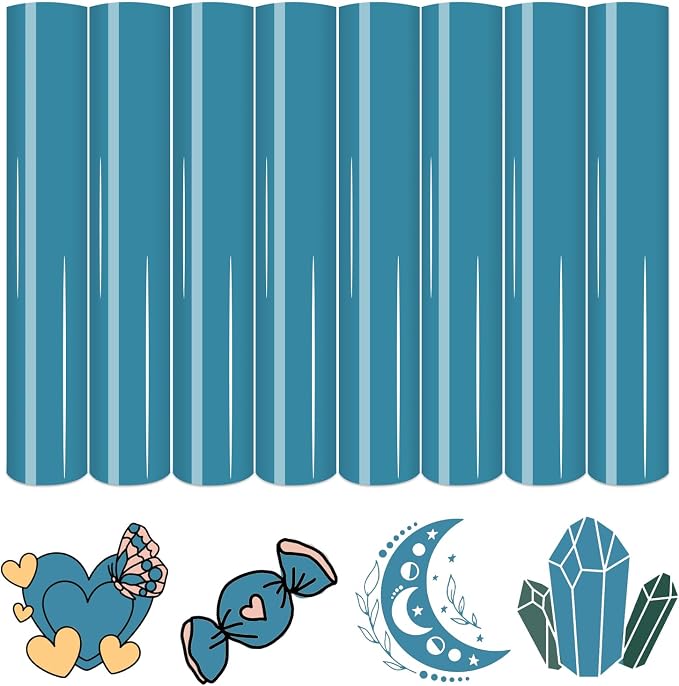 HTVSTD Deep Sea Blue Boho HTV Heat Transfer Vinyl 8pcs 12×10in | Dark Boho