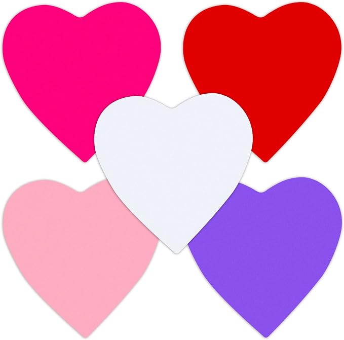 90 Pieces Heart Cutouts Paper Hearts Heart Shape Cards 5.5 Inches Large