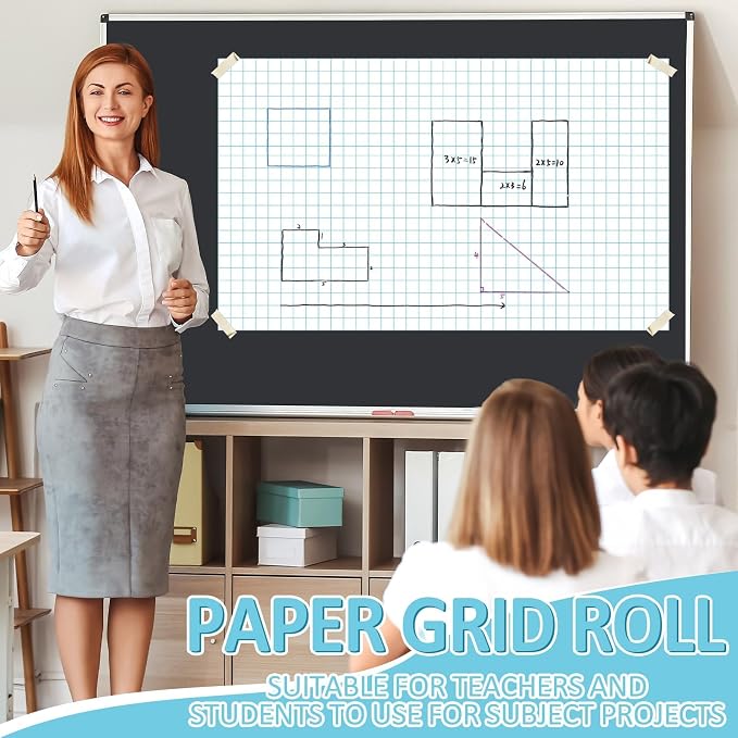 Qyeahkj Blue Checked Bulletin Board Paper Roll Blue White Bulletin Board