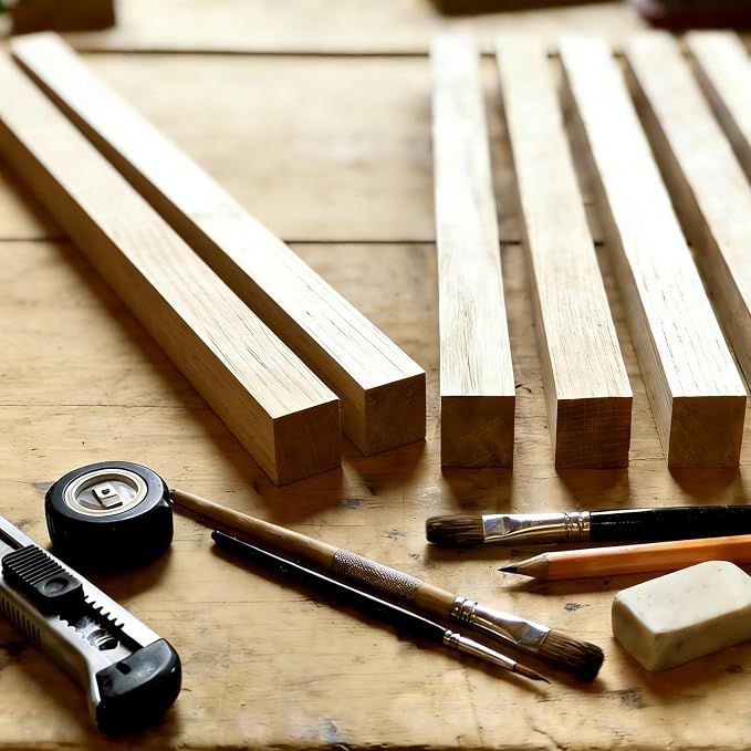 20PCS Square Wooden Dowels, 3/8" X 3/8" X 12"Square Dowels | Beautifully