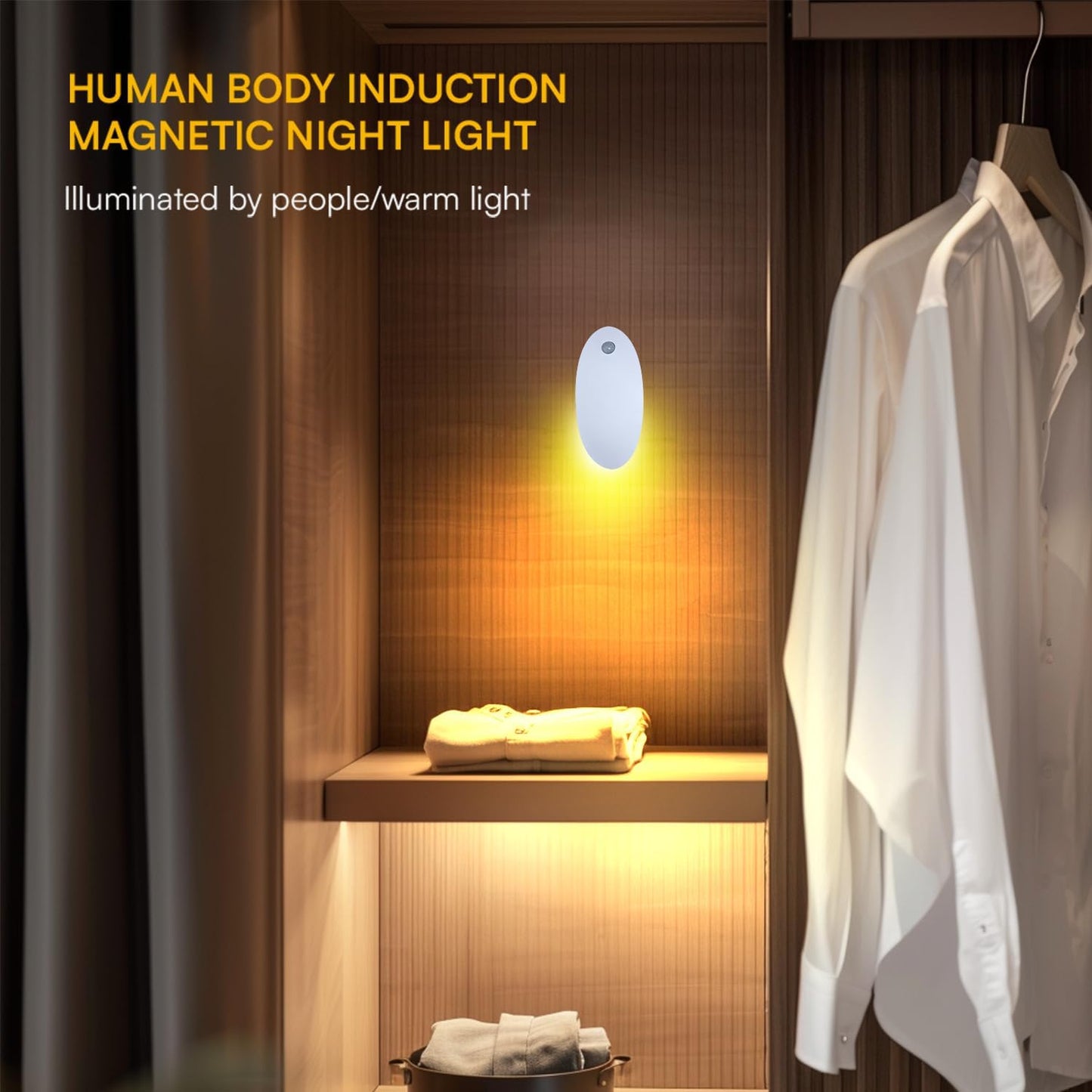 DAYBETTER Night Light for Kids - Baby Night Light Warm White 3000K with USB Rechargeable Battery Operated Cordless Motion Sensor Lamp Indoor LED for Bedroom Hallway Stair(2 Pack)