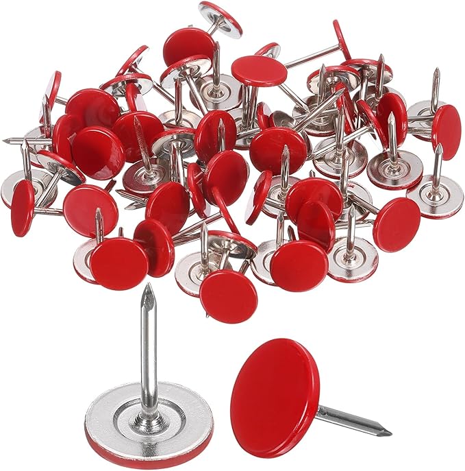 uxcell 150Pcs Upholstery Tacks, 11mmx15mm Flat Head Thumb Tack Decorative