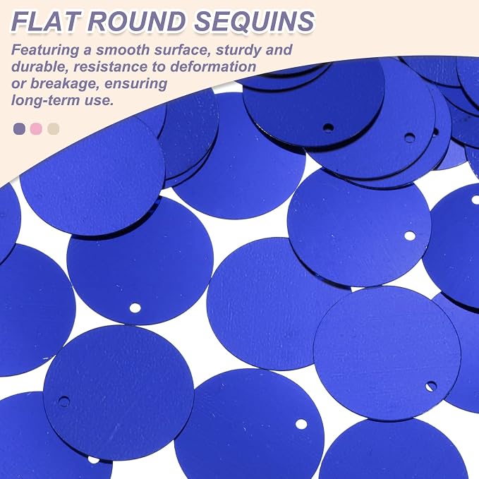 MECCANIXITY 700 Pcs Flat Round Sequins 15mm/0.6 Inch Loose Paillettes Craft