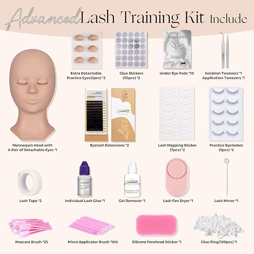 LASHVIEW Lash Kit for Beginners 338pcs Lash Extension Kit Professional