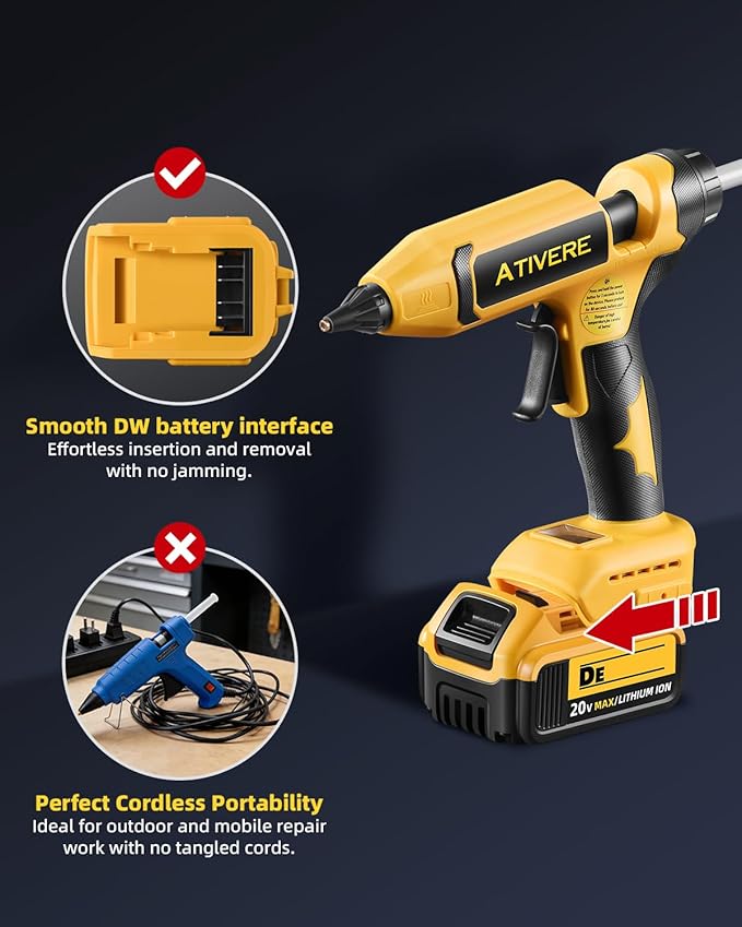 100W Cordless Hot Glue Gun Compatible