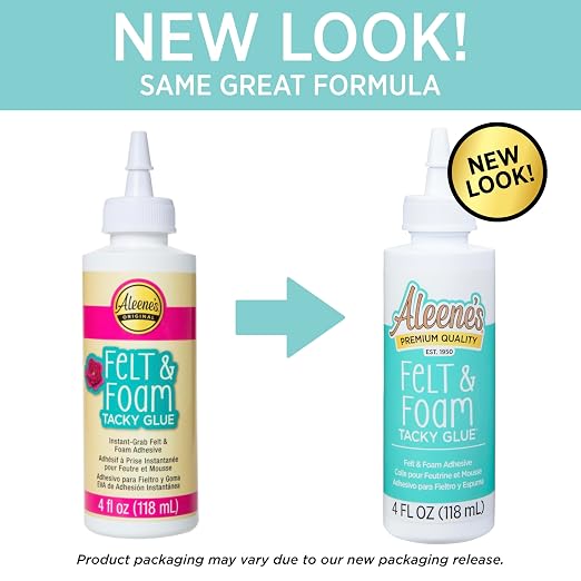 Aleene's Felt and Foam Glue, Strong Bond Tacky Glue, Felt and Fabric, 4 lf oz
