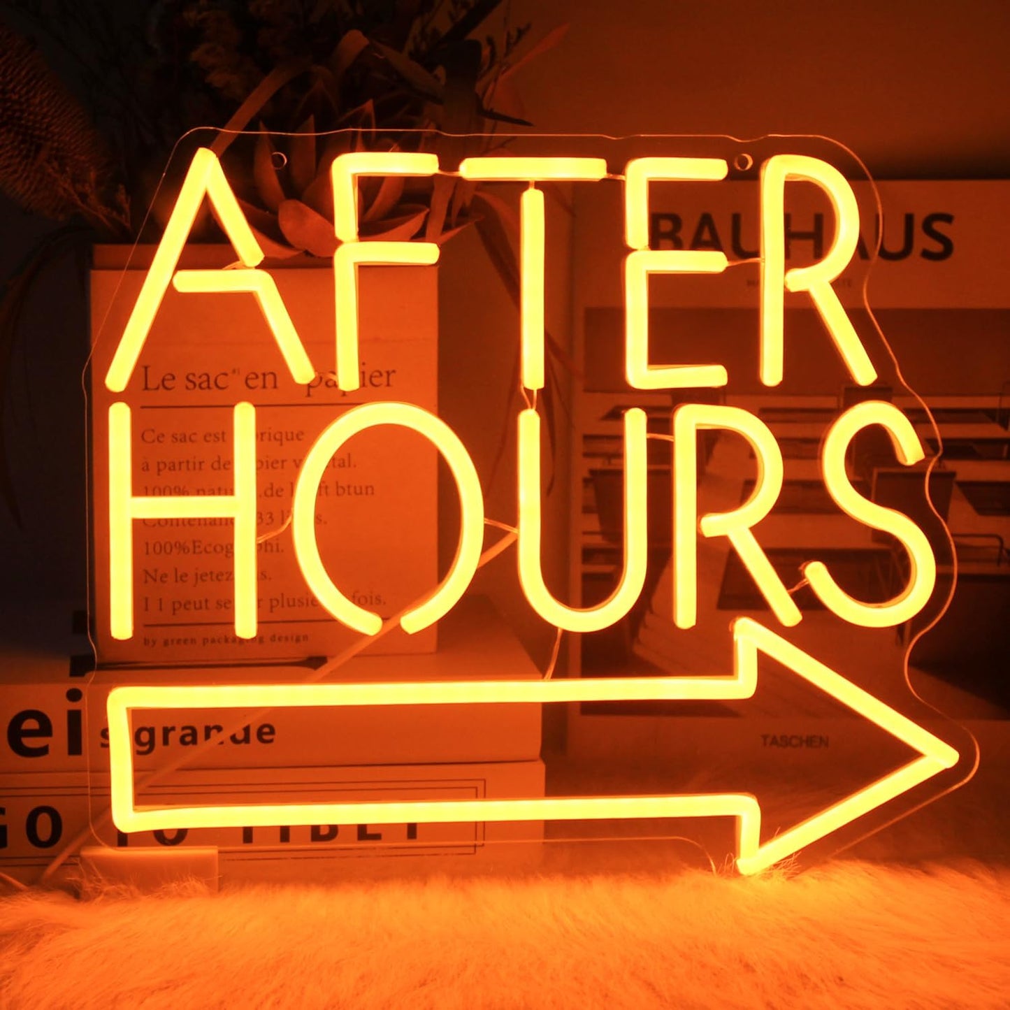 After Hours Neon Sign Bar LED Neon Lights Signs Orange Letter with Arrow Neon Signs for Wall Decor Dimmable Neon Wall Light for Club Pub Man Cave Bar Garage Party Decor Business Sign