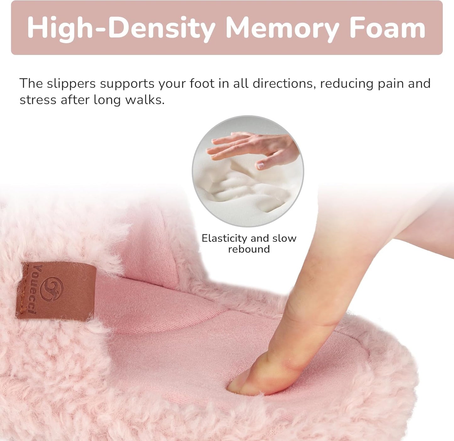 Youecci Girls Fuzzy Slippers-Soft Open Toe Slippers with Memory Foam & Arch Support, Dual-Strap Warm Comfy Home Slides Indoor House Shoes