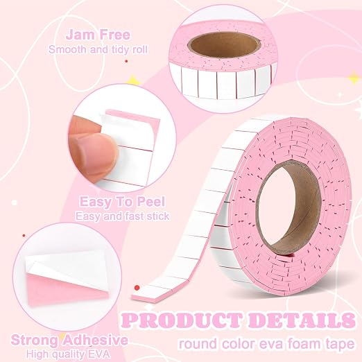 168 Pcs Foam Tape Craft Double Sided Precut 3/4 X 1/2 Inch 3D Adhesive Foam