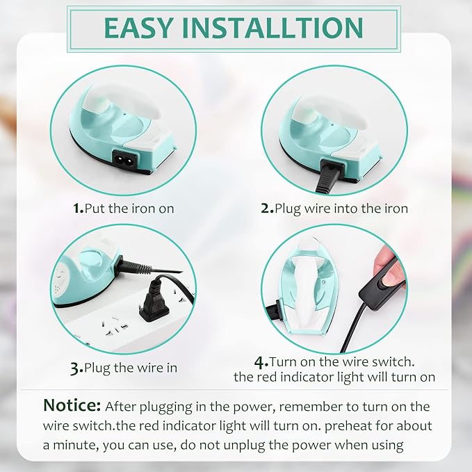 Honoson Mini Craft Iron Mini Heat Press Small Iron 3.93 x 2.36 x 2.76 in
