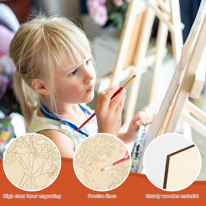 COCHIE 10PCS Fall Thanksgiving Unfinished Wood Crafts to Paint