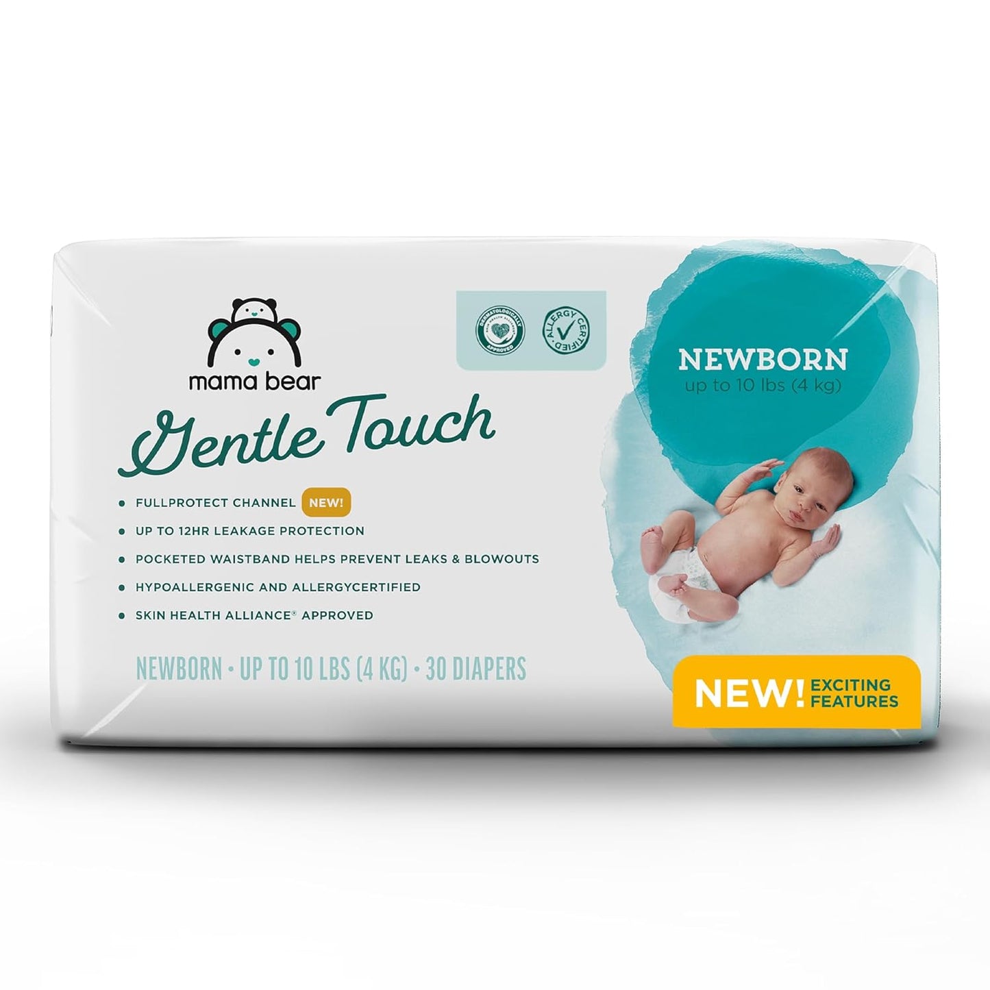 Amazon Brand - Mama Bear Gentle Touch Diapers, Size Newborn, 30 Count