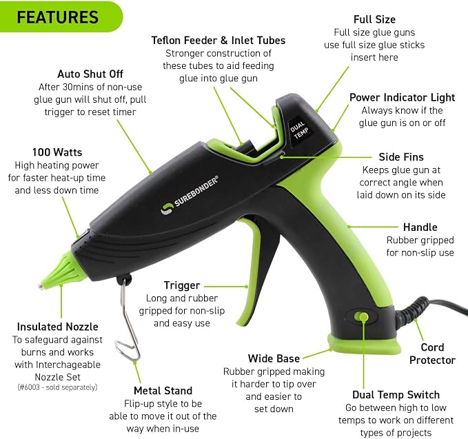 Ultra Series 100 Watt Dual Temperature Full Size Hot Glue Gun