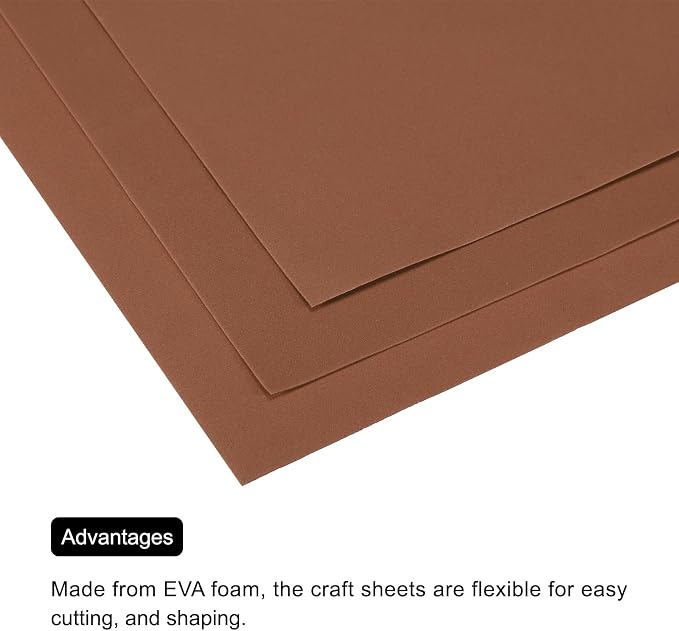 MECCANIXITY EVA Foam Sheets Coffee Brown 19.7 Inch x 35.4 Inch 1mm Thick Crafts