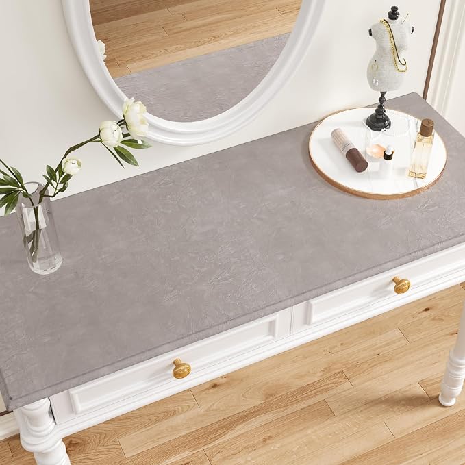 CHIHUT Self Adhesive Light Grey Velvet Felt Drawer Liner 12”x472” Thick