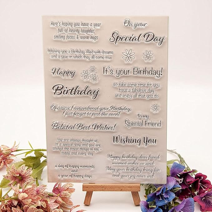 Special Day Blessing Words Clear Stamps Silicone Stamp Cards