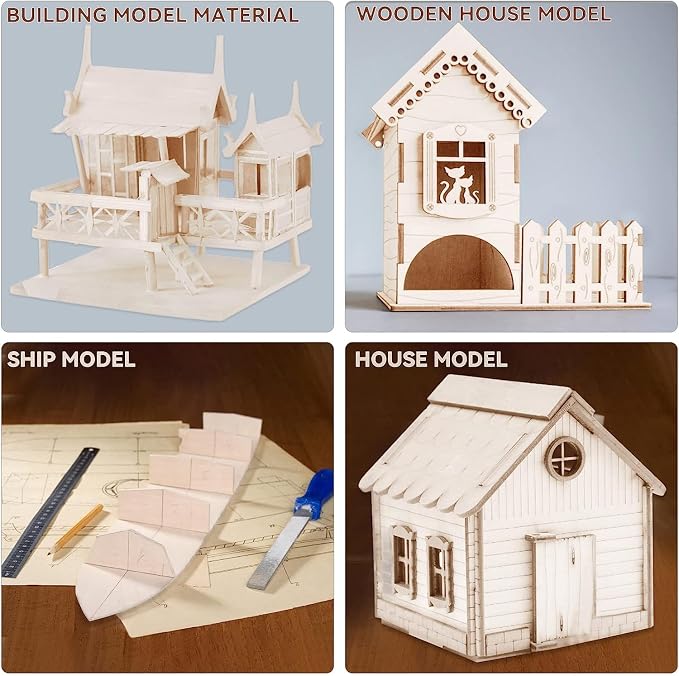 Plywood Board 20PCS 12" x8" x 1/12 inch Basswood Sheets Thin Wood Sheets Perfect