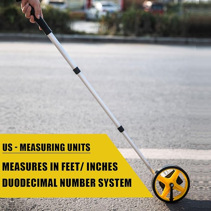 Zozen 6-Inch Measuring Wheel in Feet and Inches, Telescopic Handle, Starting