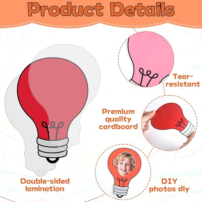 60PCS VBS 2026 Light Bulb Theme Cutouts Colorful Light Bulb Bulletin Board