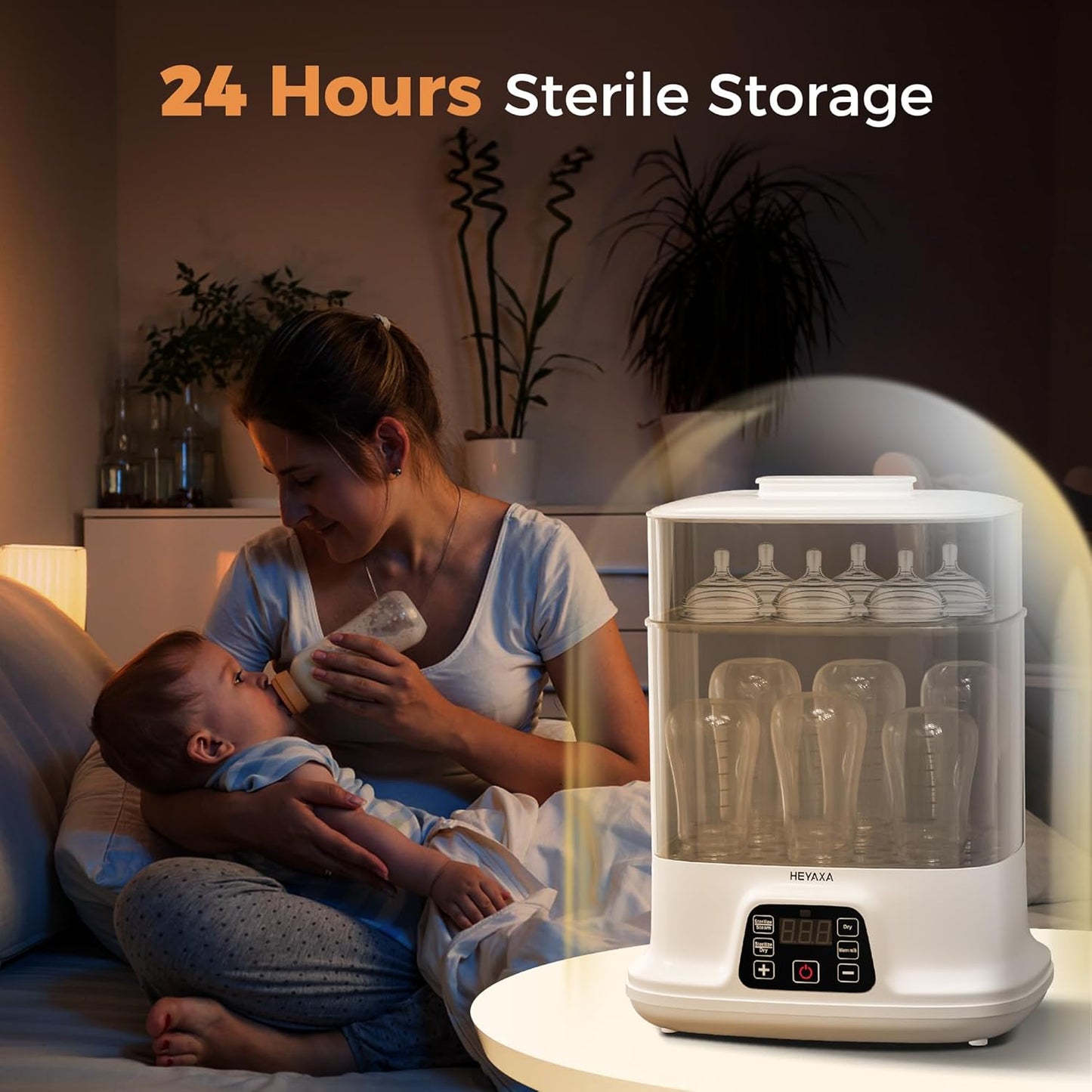 Bottle Steri-lizer and Dryer, Electric Steamer and Dryer for All Bottles, Parts & Baby Essentials, 10 Bottles Large Capacity, Touch Screen and Auto-Off