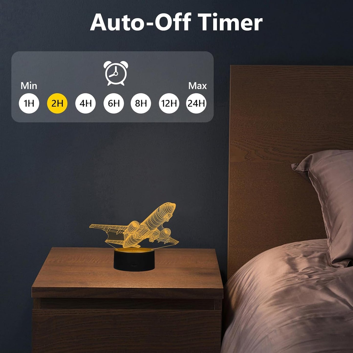 Airplane Night Light, 3D LED Illusion Night Lamp for Boys - Aircraft Themed Bedroom Lamps, Optical Illusion Lamp with Remote Control, Perfect for Kids' Room Décor, Cool Gifts for Airplane Lovers