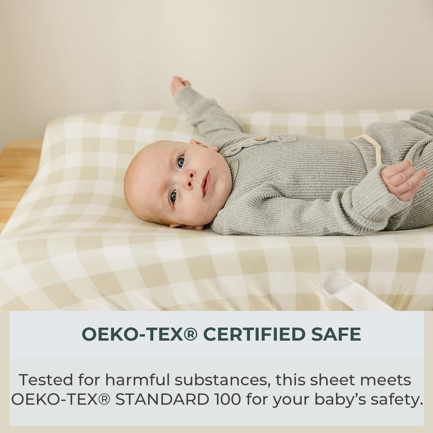 Pobibaby – 2 Pack Premium Changing Pad Covers for Boys, Ultra-Soft Breathable Cotton Diaper Changing Table Covers – Neutral Nursery Changing Pad Sheets for Baby (Gingham Khaki)