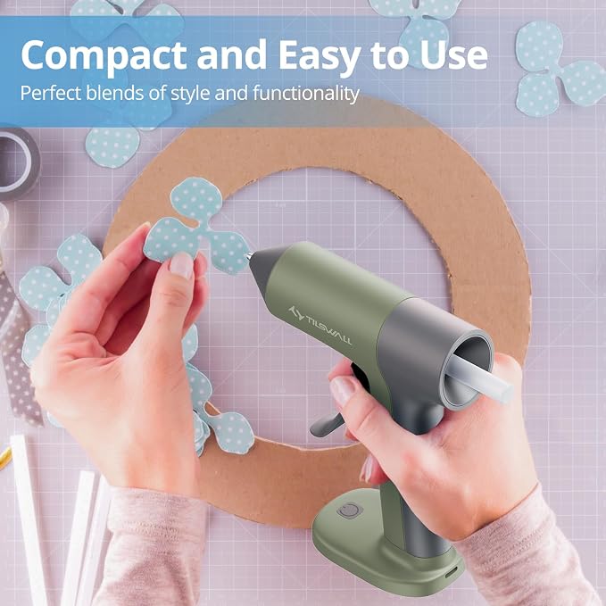 Tilswall Cordless Hot Glue Gun, 30s Fast Preheat