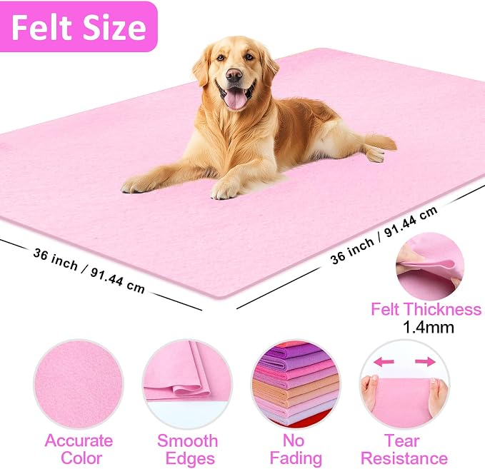 Baby Pink Fabric Sheet 36" X 36", 1.4mm Thick Large Soft Durable Flexible Craft