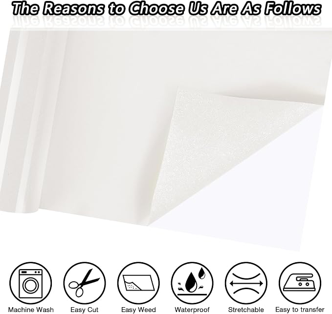 TORC White Glitter HTV White Heat Transfer Vinyl HTV Rolls