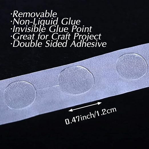 ALLFUN 1000 Pieces Clear Glue Points Dots Double Sided Adhesive Removable