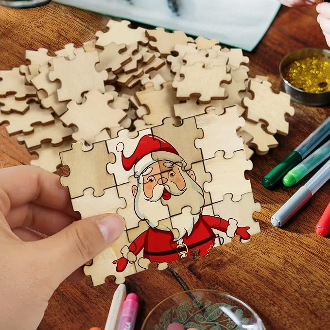 300PCS Blank Puzzles, Freeform Blank Puzzle Pieces Blank Wooden Puzzles DIY