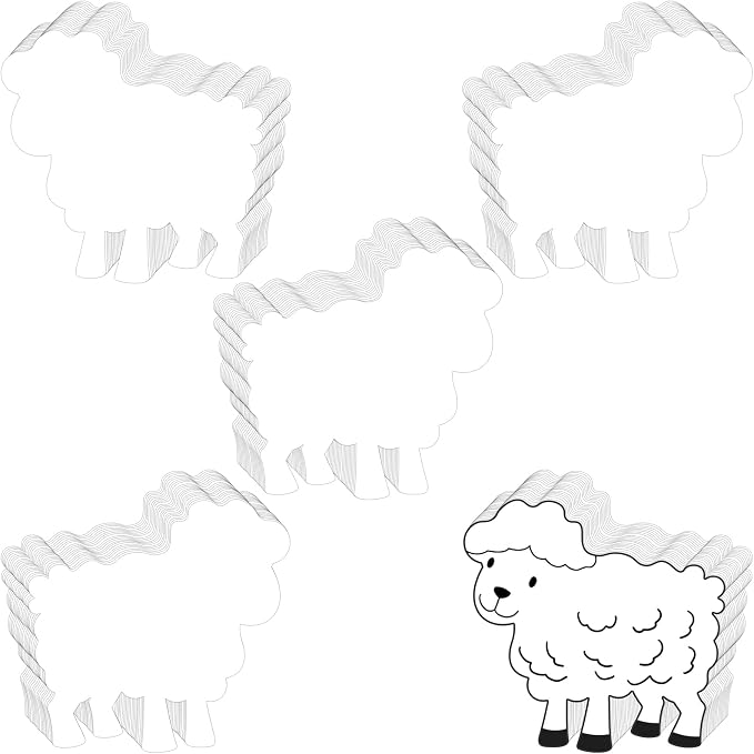 Geyee 100 Pcs Sheep Cutouts for Bulletin Board Classroom Wall Decor, Lamb Paper