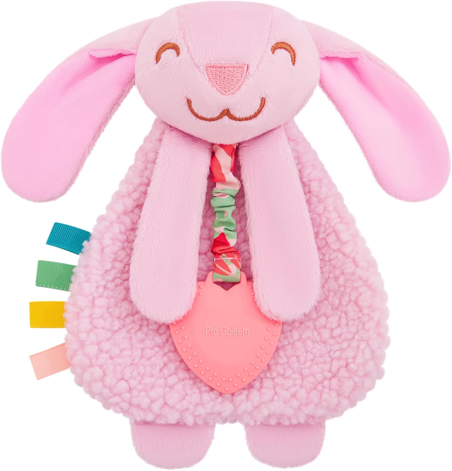 Pro Goleem Bunny Loveys for Babies Girl and Boy, Baby Lovey with Teether, Baby Toys 0 3 6 9 12 Months, Safety Teething Toys for Babies Infant Newborn and Toddler Gifts