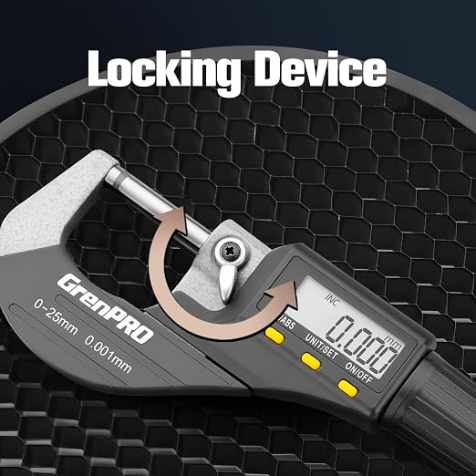 GRENPRO Digital Micrometer Measuring Tool, Professional Inch/Metric Precision
