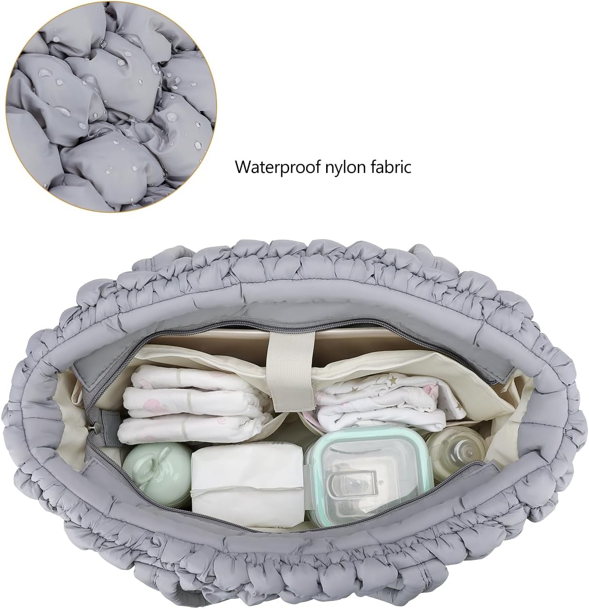 Lmbabter Puffer Quilted Tote Large Diaper Hobo Mommy Bag Hold 16“Laptop Stylish Cloud Handbag Carryall Daypack Travel Work