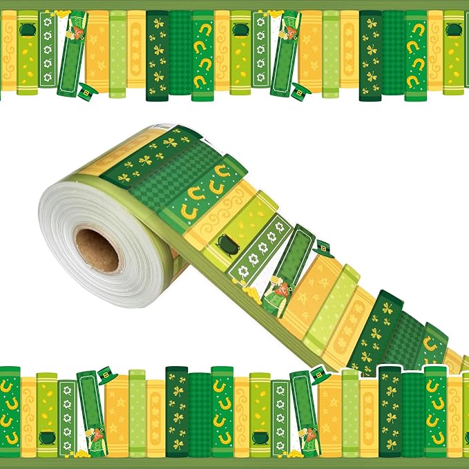 69 Feet St Patricks Day Bulletin Board Decorations Lucky Green Shamrock Clover