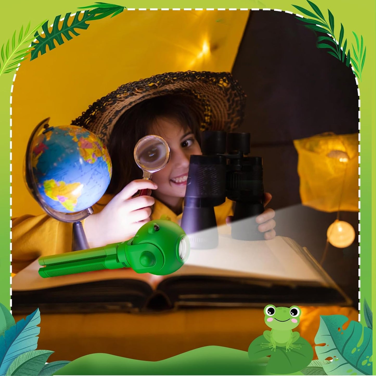 TOLYS Frog Kids Flashlight – Rechargeable LED Torch with 8 Color Modes, USB-C, Fun Flashlight for Boys & Girls, Perfect for Parties, Camping & Outdoor Adventures